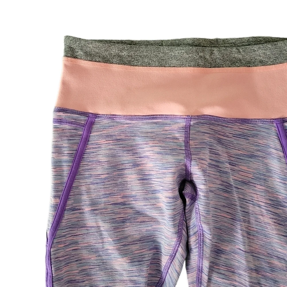 Ivivva by Lululemon Spacedye Purple Cropped leggings Size 14